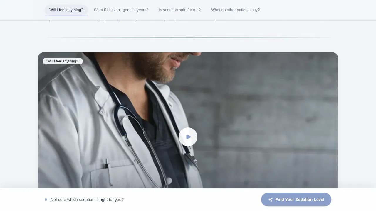 Specialist Sedation Dentist Appointment Booking Website Template