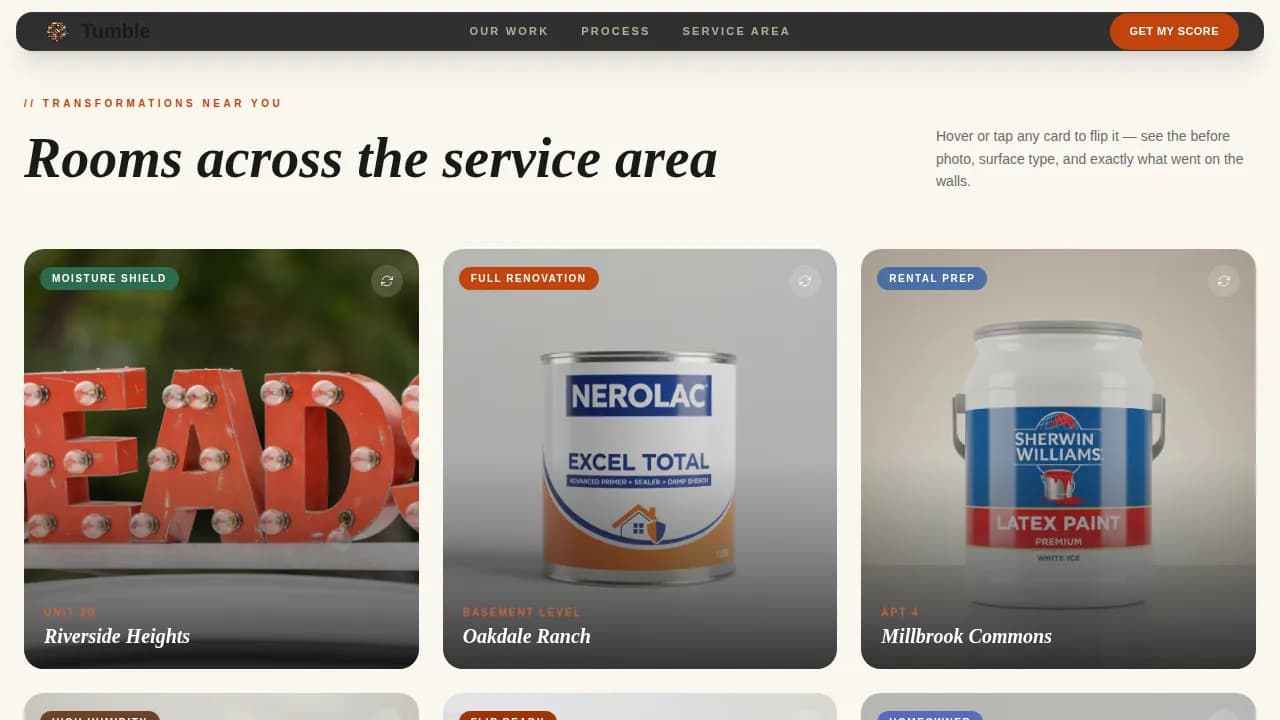 Tumble — Expert Laundry Room Renovation Landing Page Template