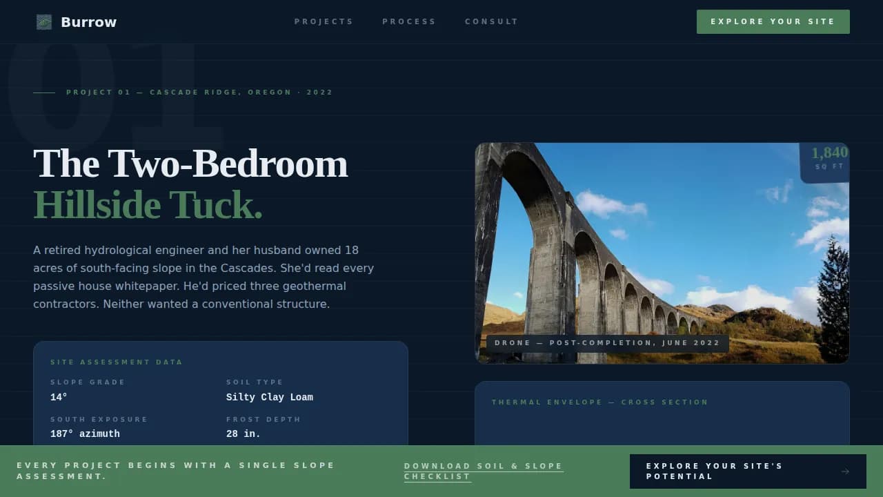 Burrow — Trusted Eco Home Builder Landing Page Template