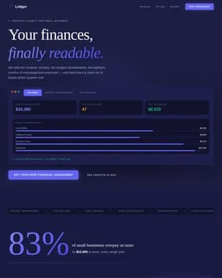 Specialist Accounting Digital Presence Pricing & Packages Website Template