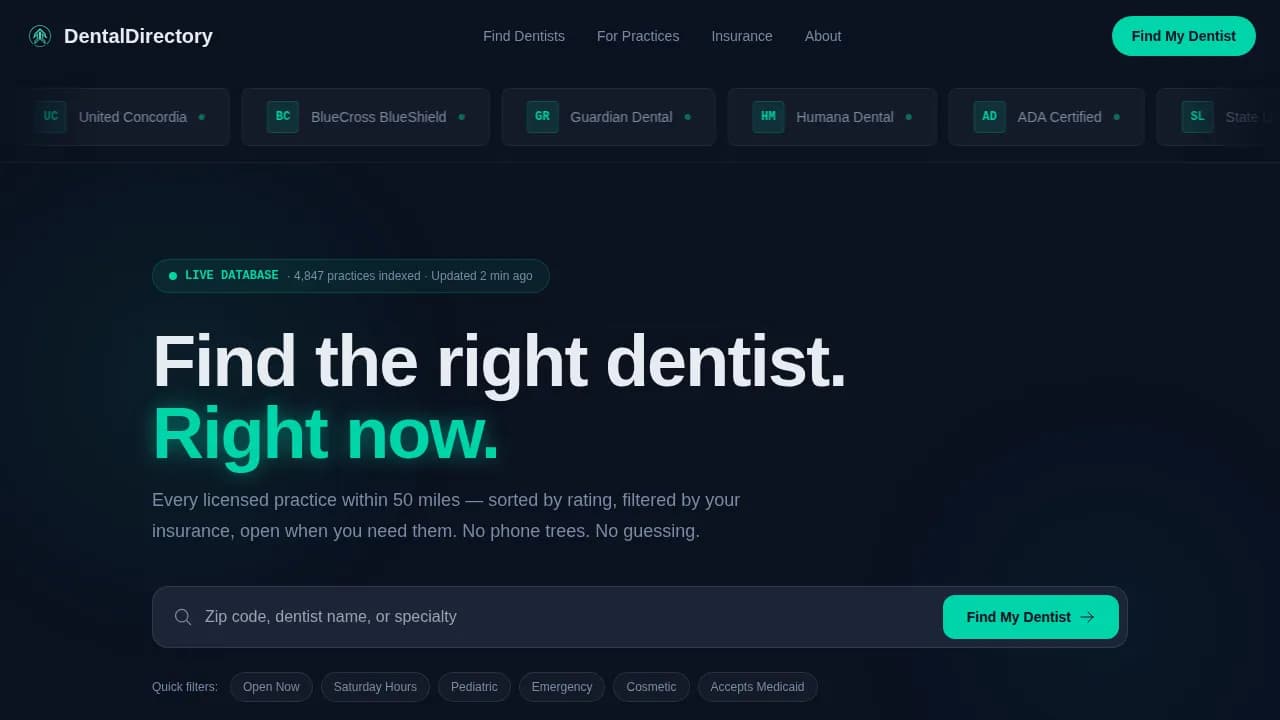 Dental Digital Presence Provider Directory Website Template