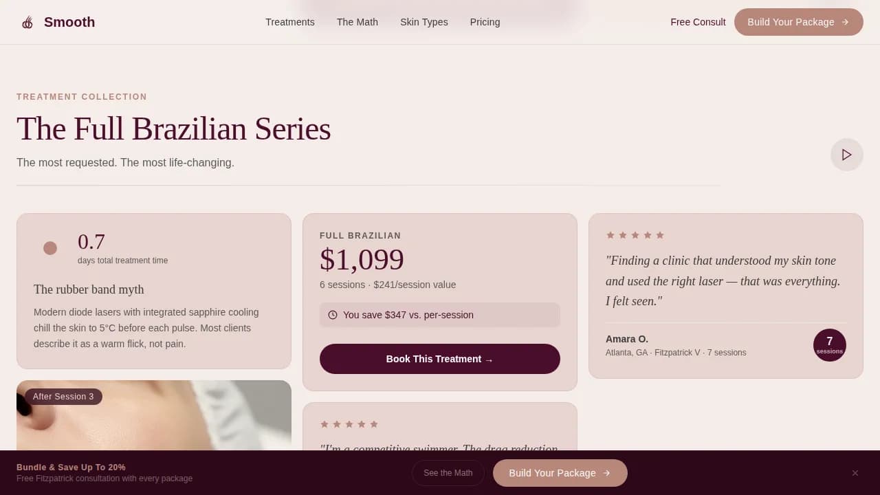 Smooth — Premium Hair Removal Clinic Landing Page Template