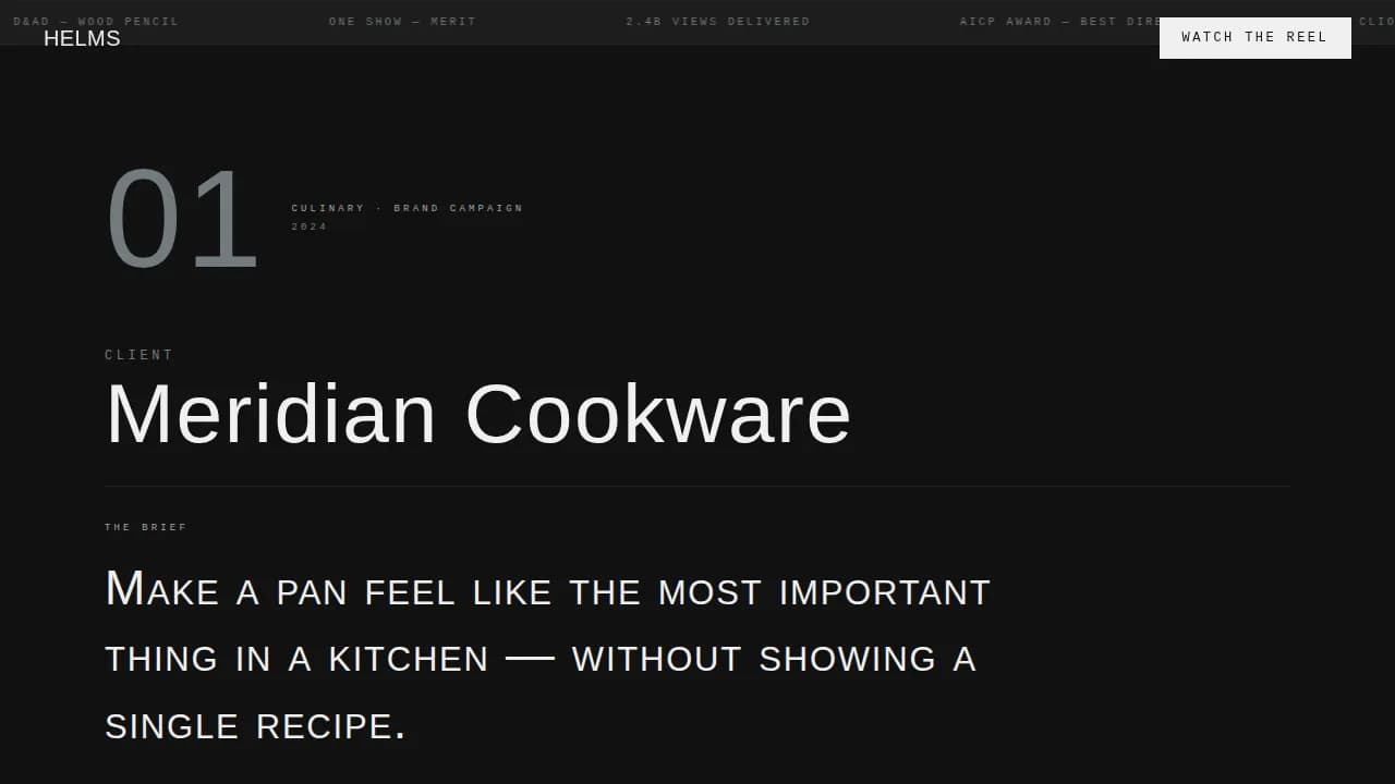 Videography & Film Portfolio Professional Website Template