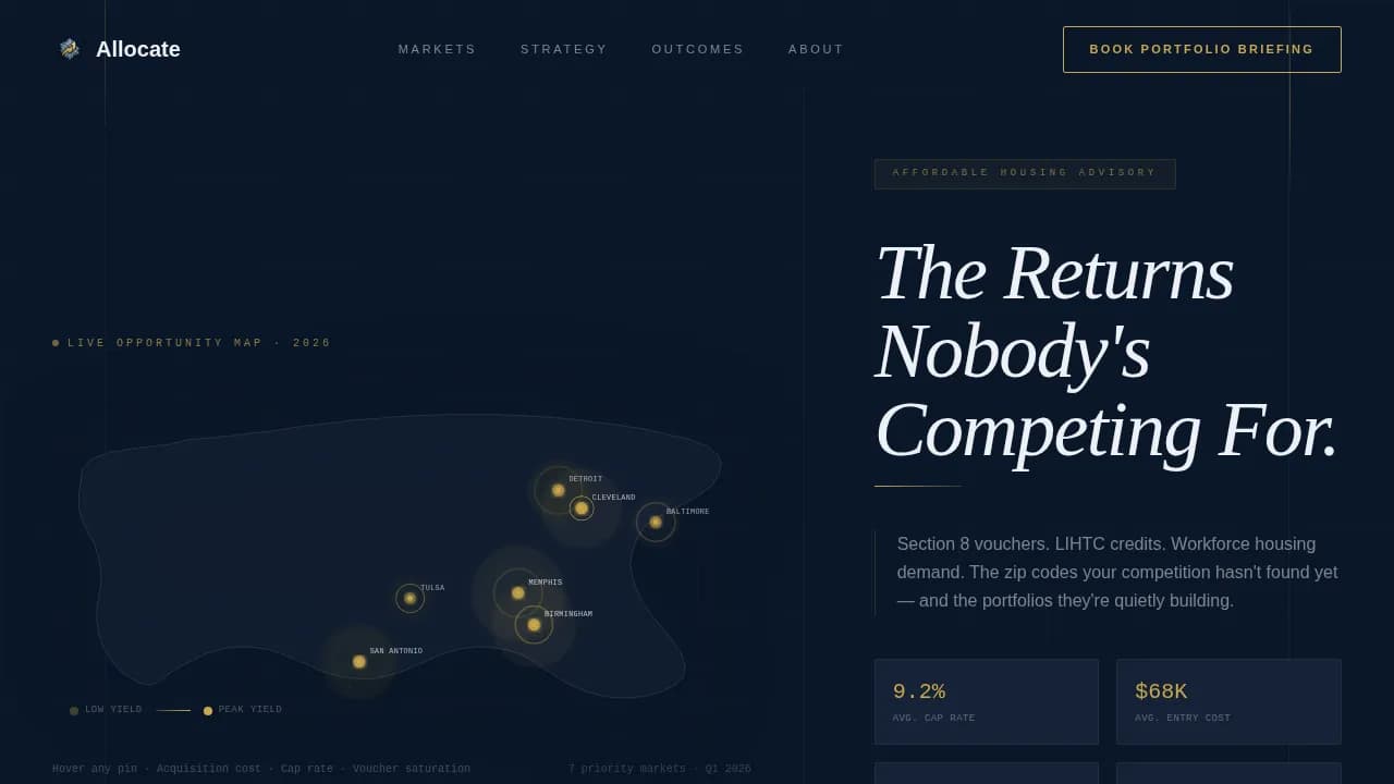 Allocate — Expert Housing Investment Landing Page Template