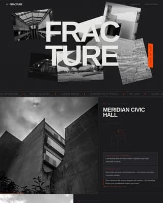 Fracture — Striking Brutalist Architecture Landing Page Template