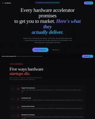 Hardware Accelerator Program Comparison Website Template