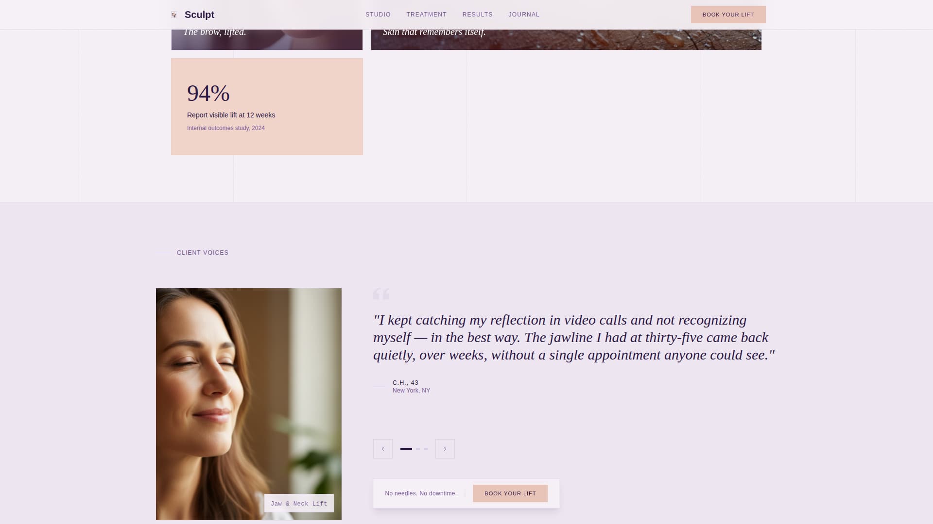 Specialty Beauty Treatments Booking Website Template