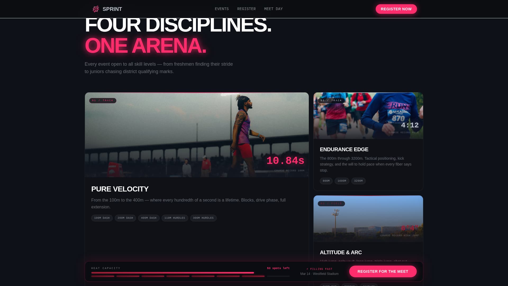 Track & Field Leagues Professional Website Template