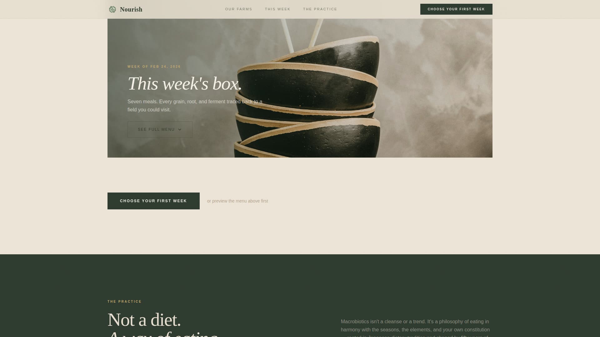 Macrobiotic Food & Dining Booking Website Template