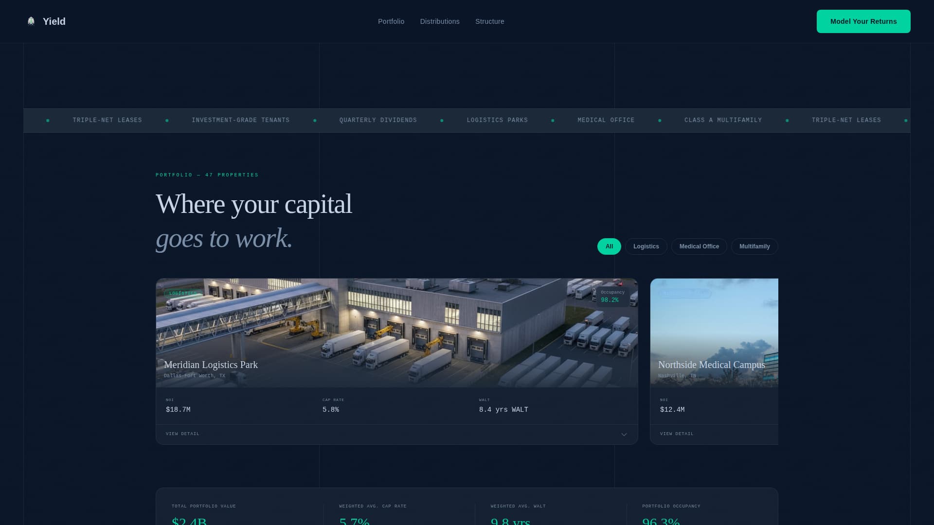 Real Estate Investment & REIT Cost Calculator Website Template