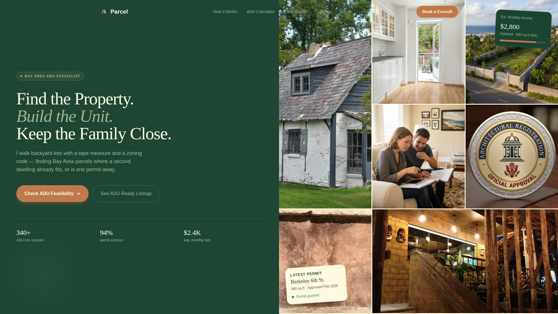 ADU (Accessory Dwelling Unit) Real Estate Booking Website Template