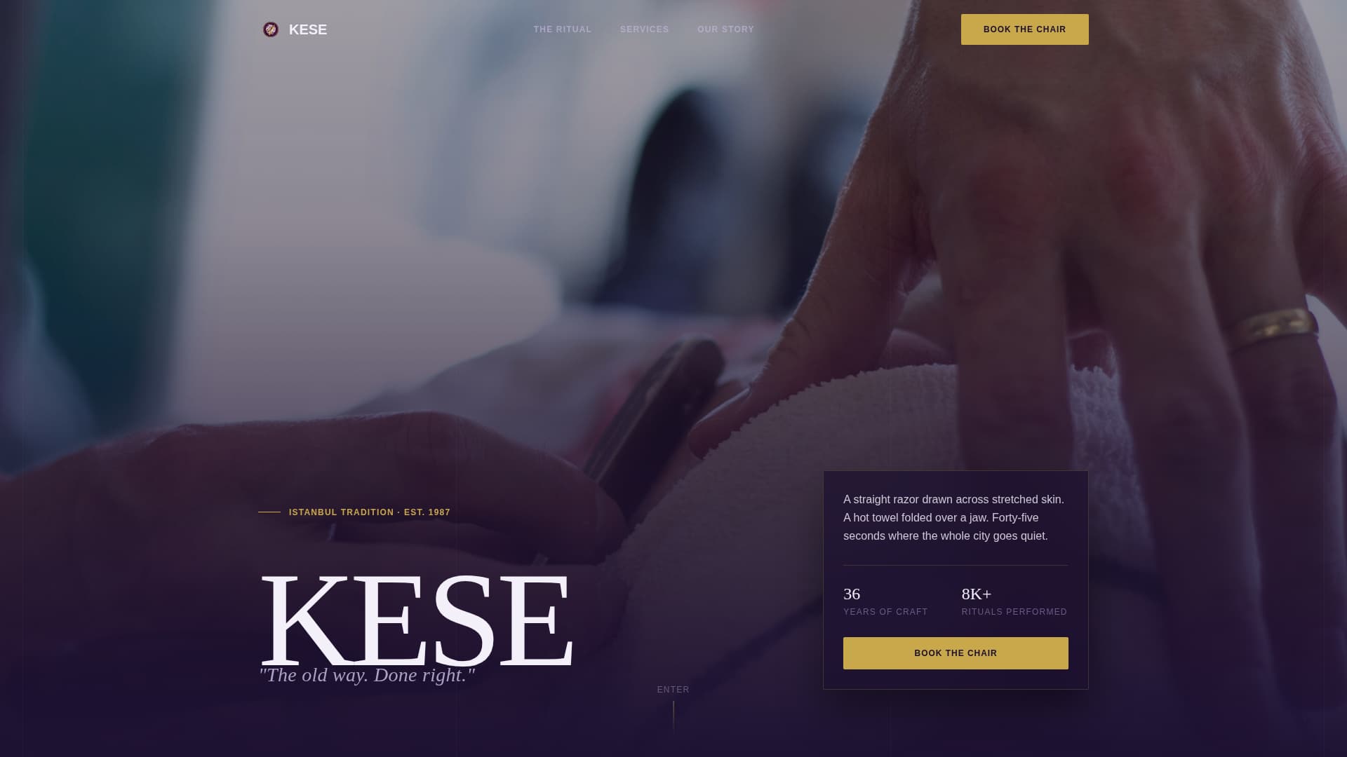 Turkish Hot Towel Barbershop Booking Website Template