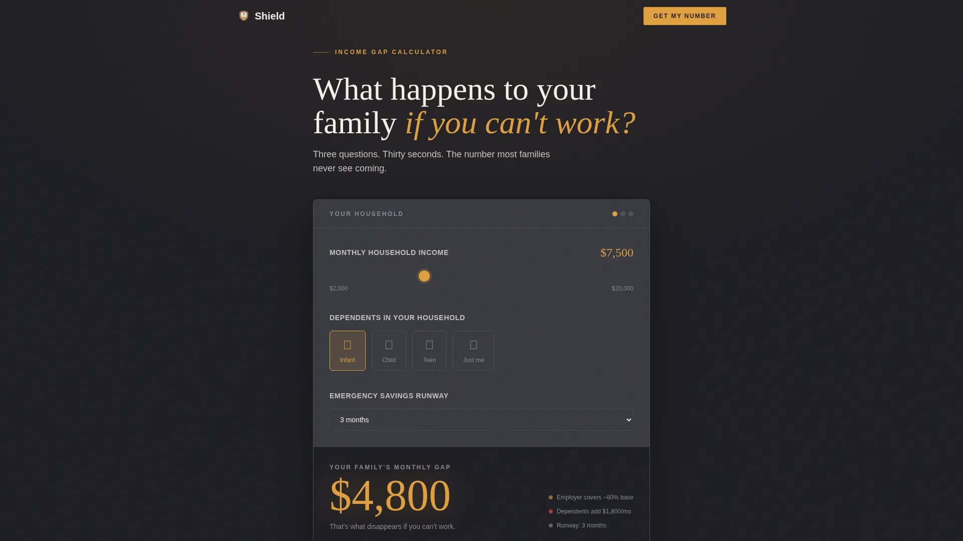 Shield - Family Income Protection Landing Page Template