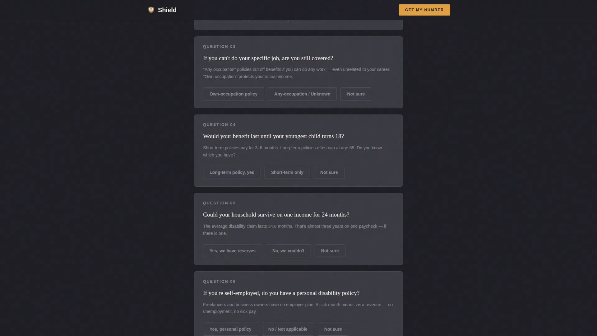 Shield - Family Income Protection Landing Page Template
