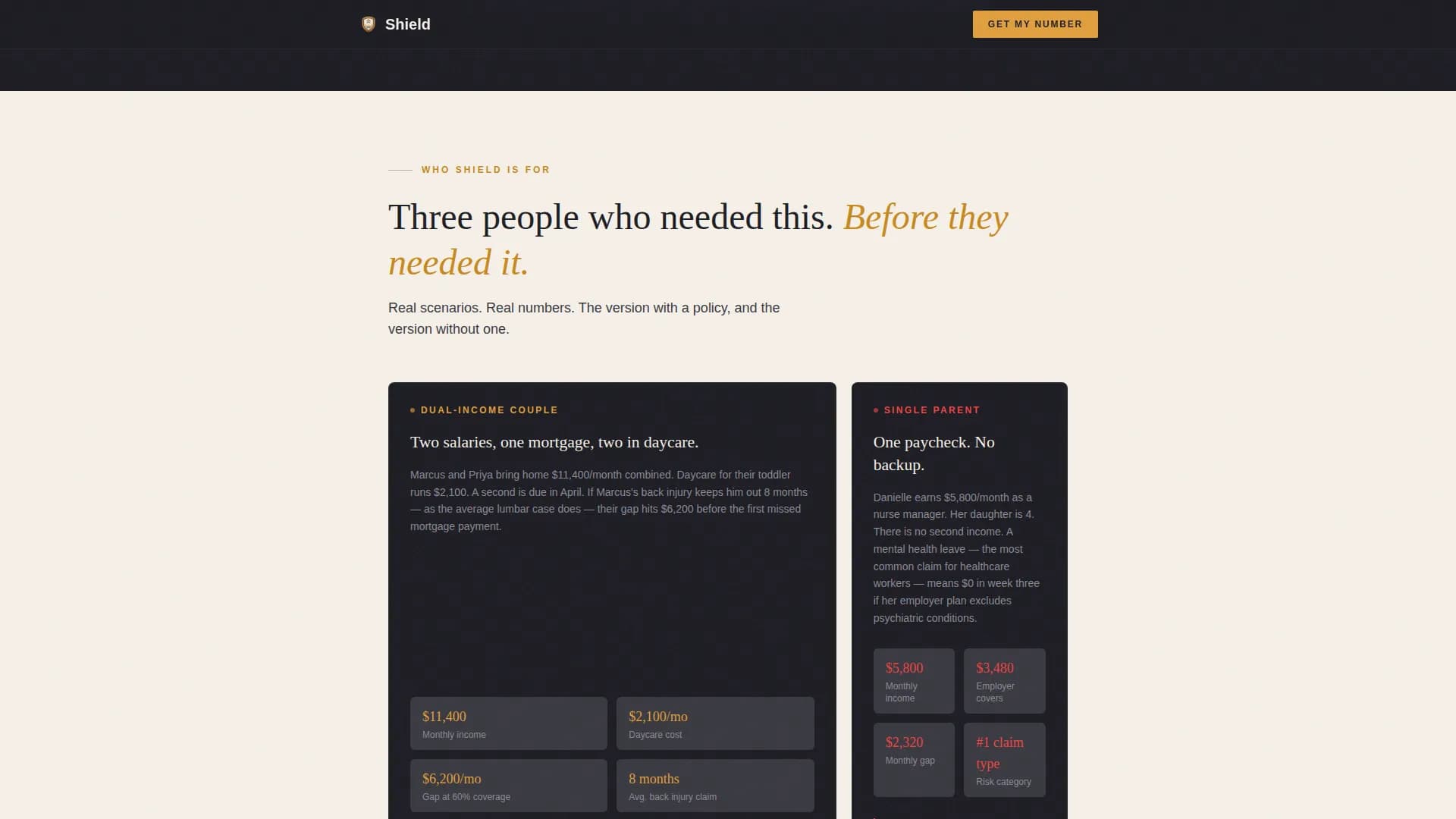 Shield - Family Income Protection Landing Page Template