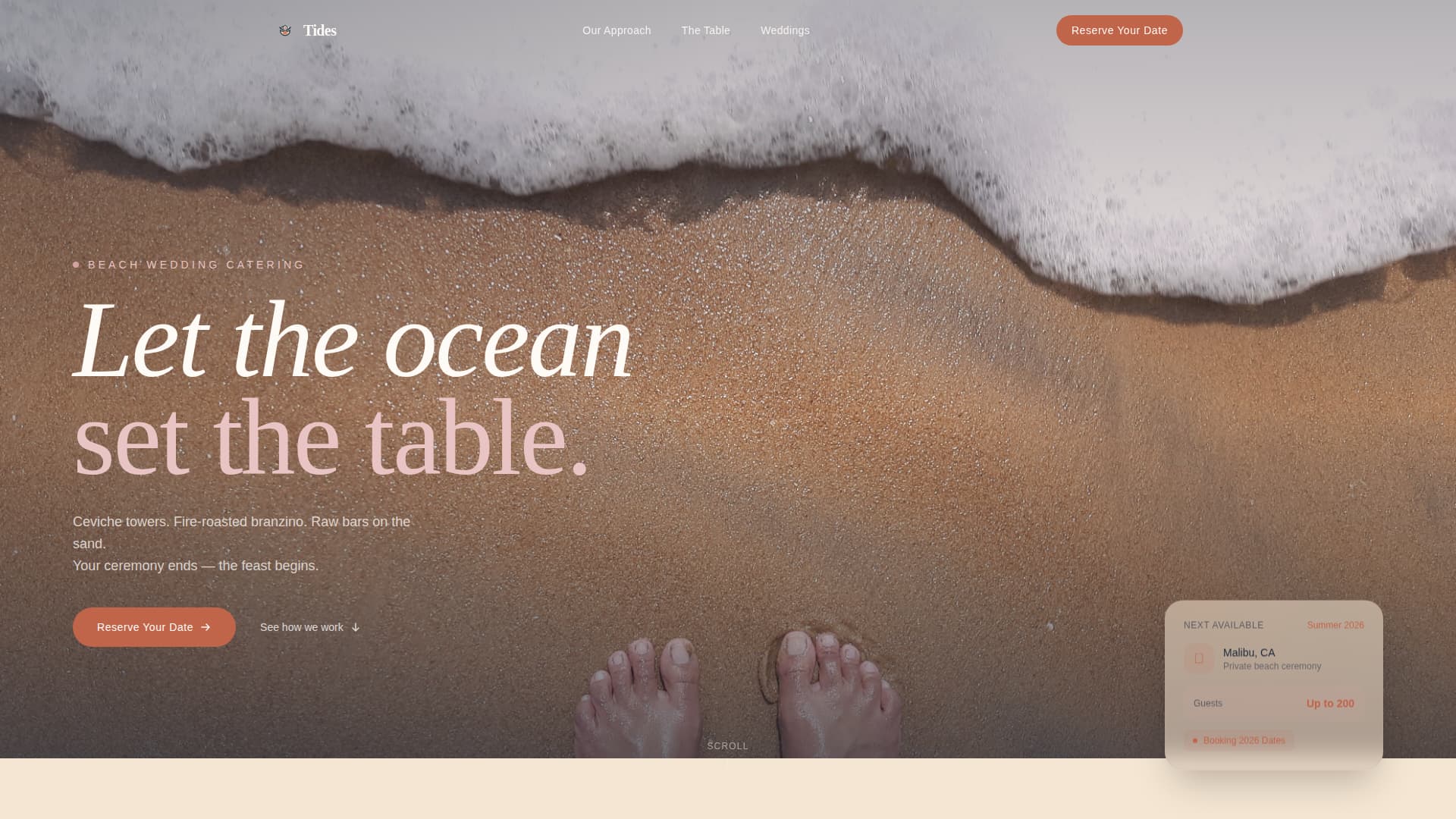 Beach Wedding Booking Website Template