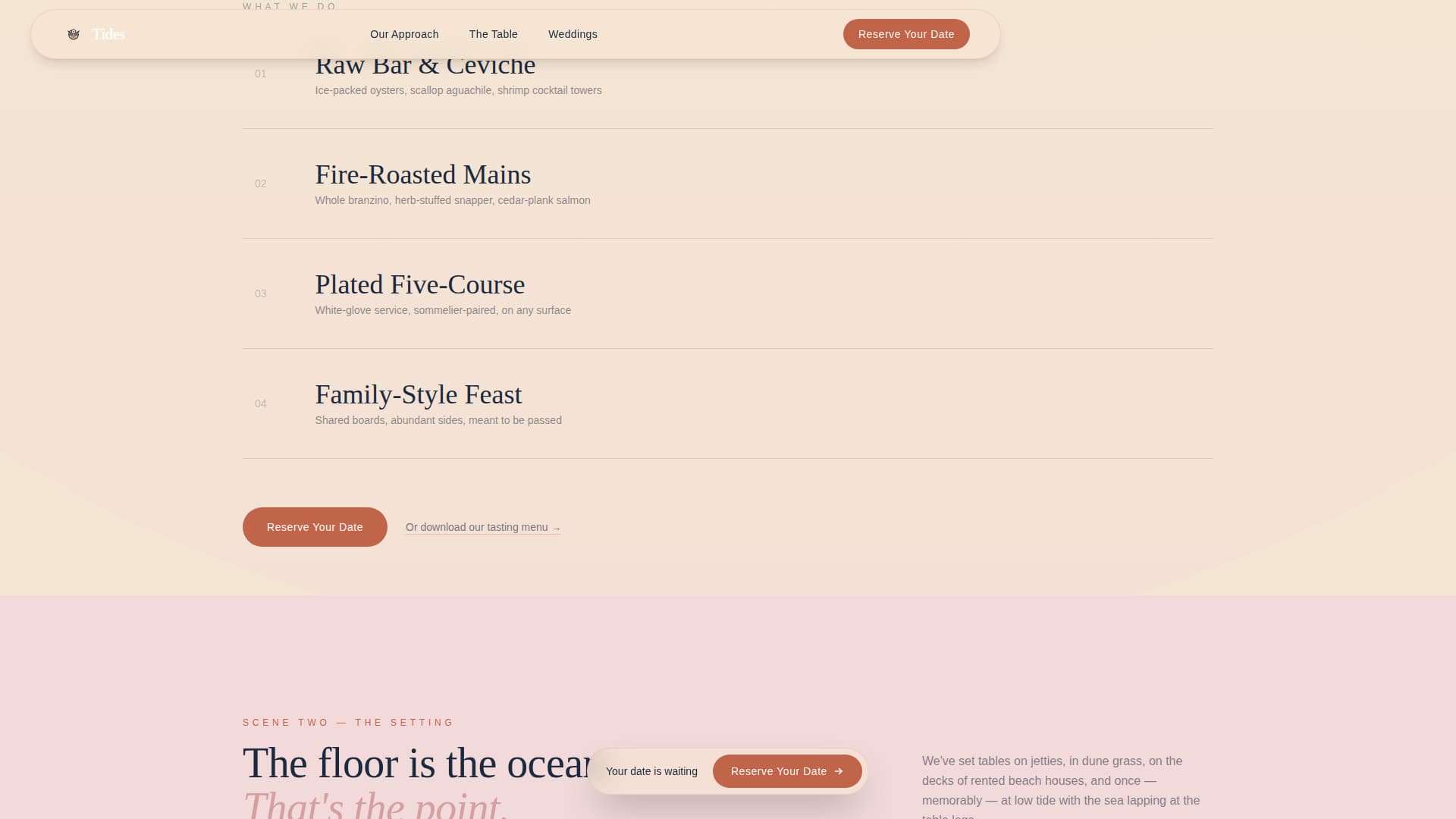 Beach Wedding Booking Website Template
