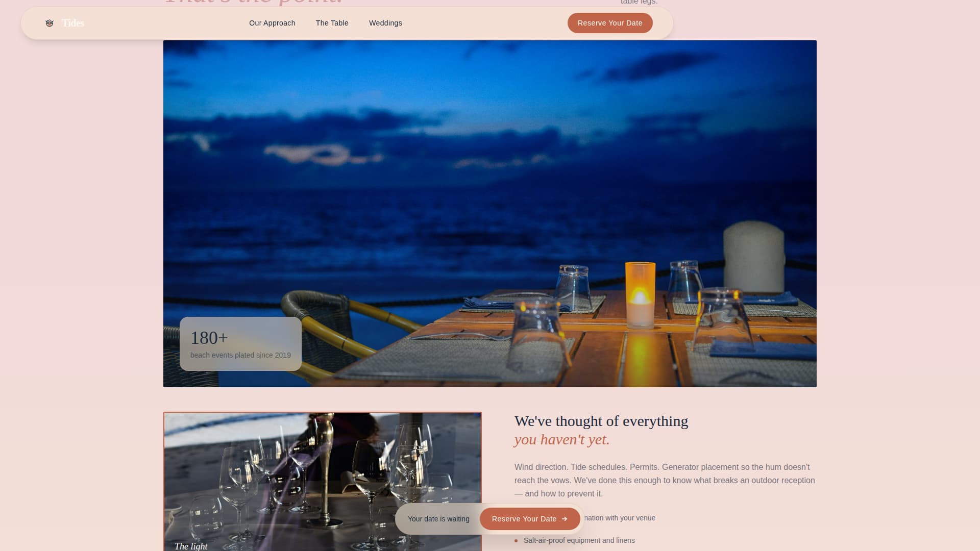 Beach Wedding Booking Website Template