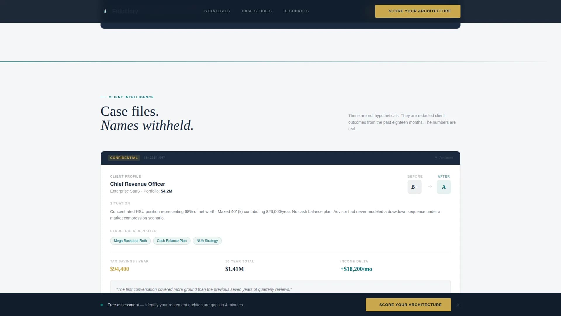 Architect — Executive Retirement Blueprint Landing Page Template