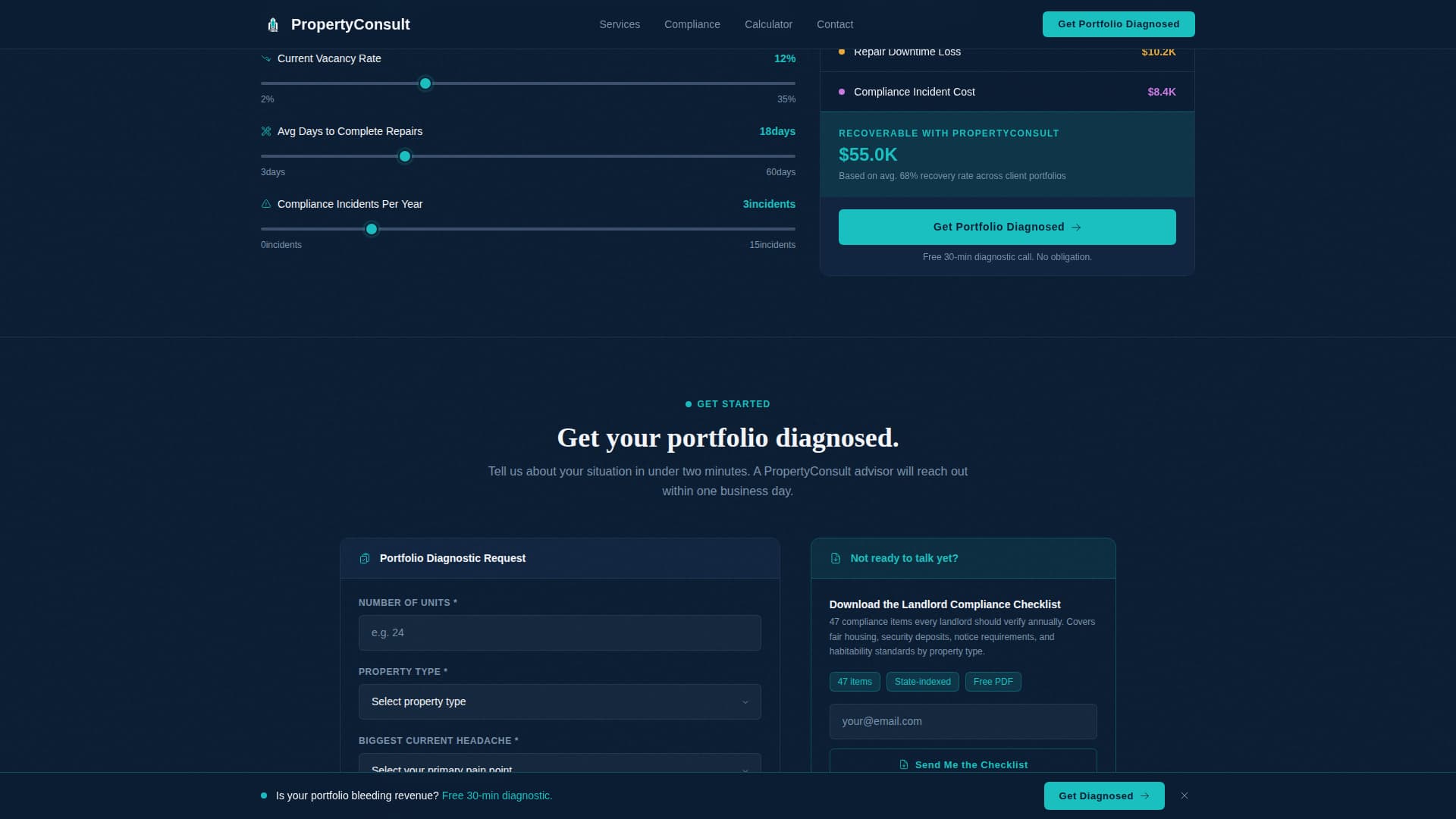 Consulting Firm Software Cost Calculator Website Template