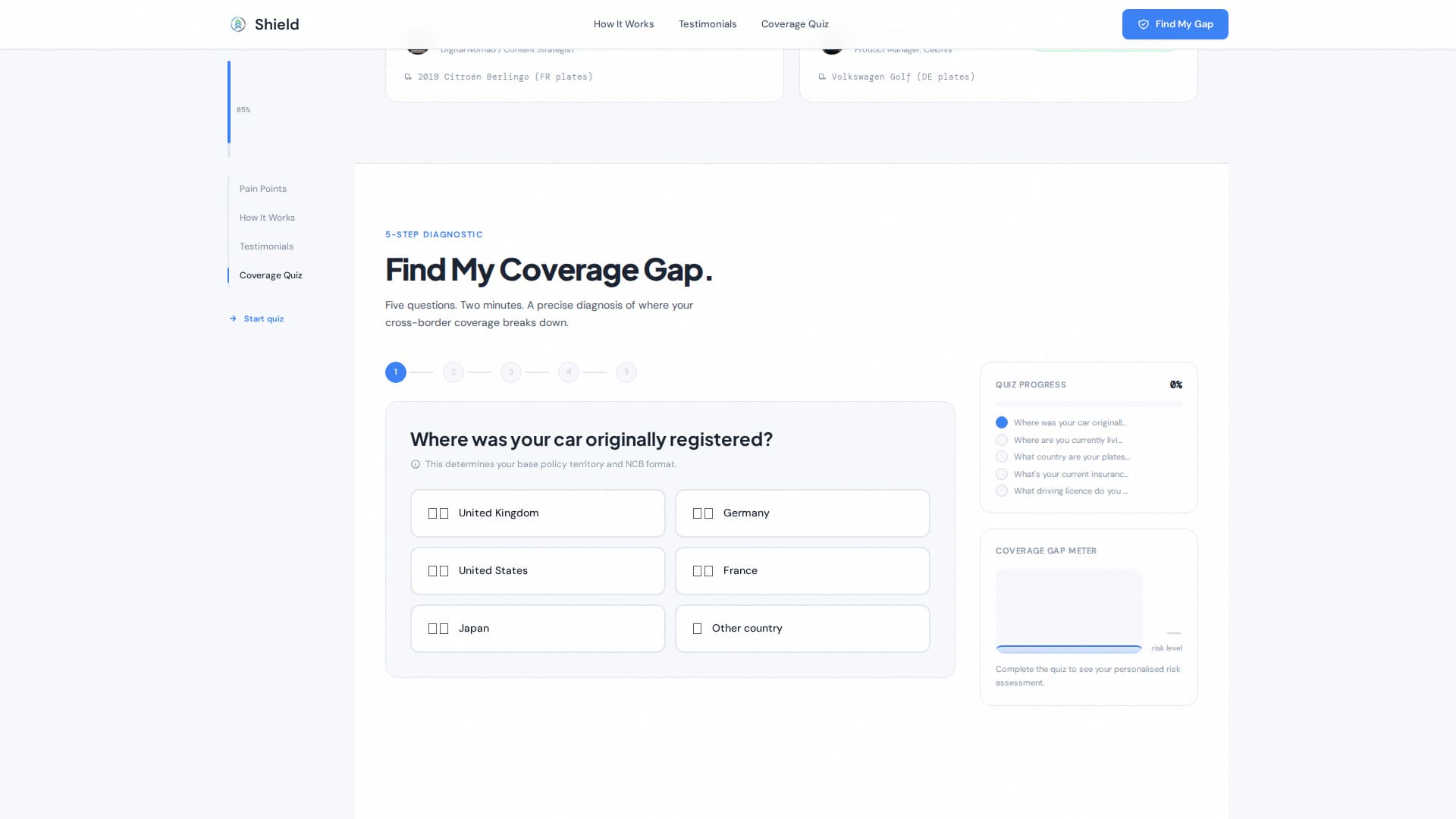Shield - Frictionless Expatinsurance Landing Page Template
