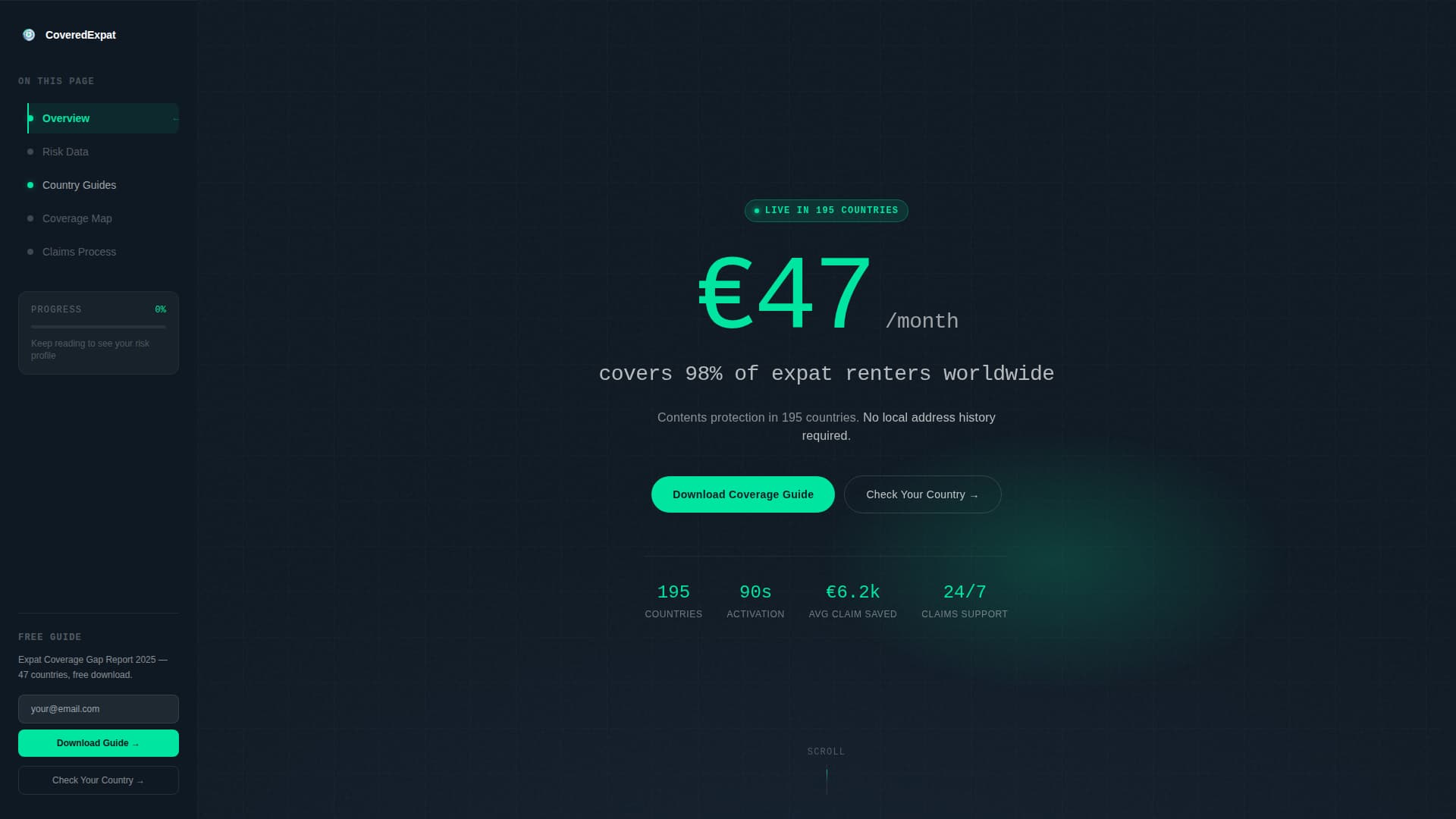 Covered - Instant Expatinsurance Landing Page Template