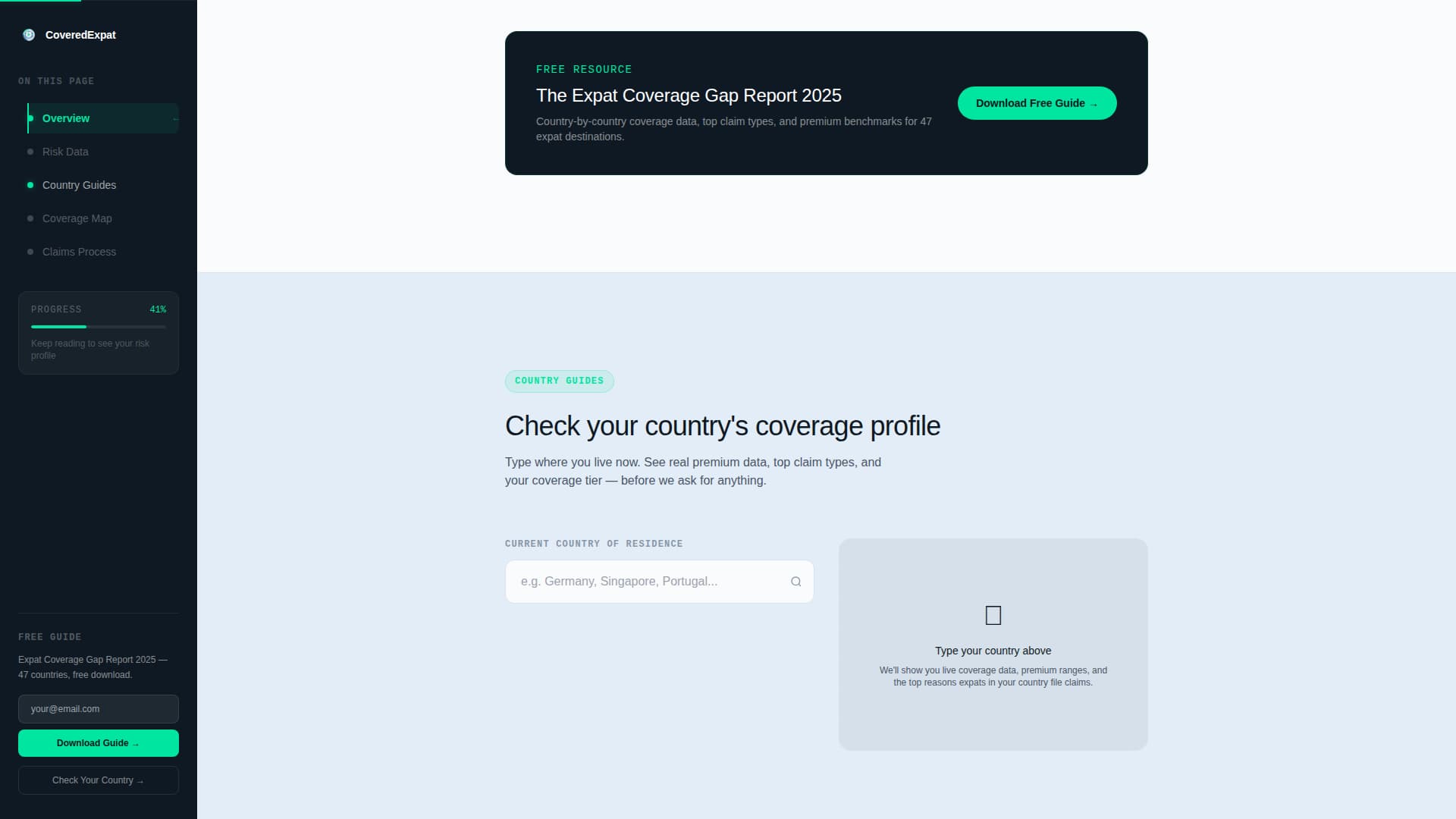 Covered - Instant Expatinsurance Landing Page Template
