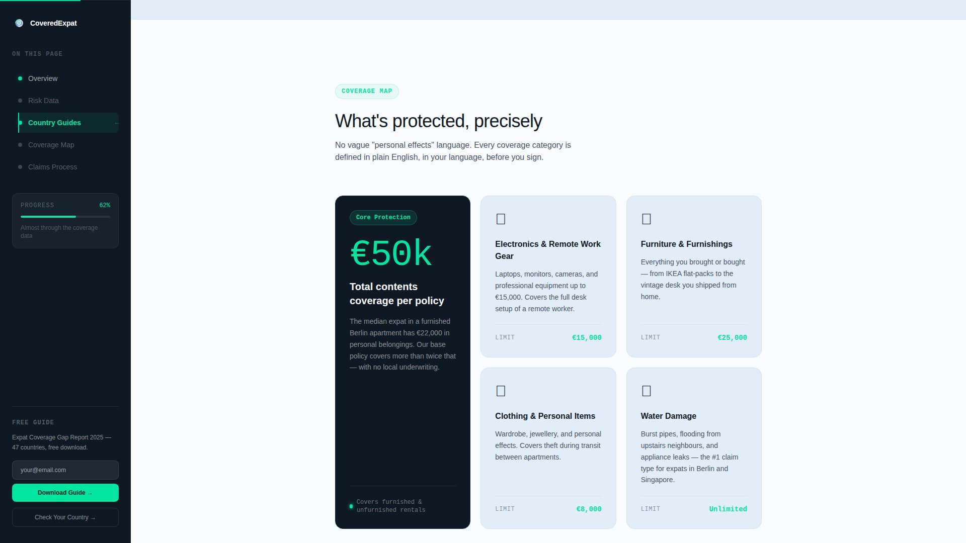 Covered - Instant Expatinsurance Landing Page Template