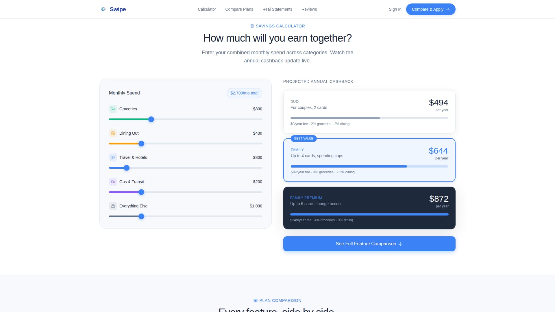 Joint & Family Finance Pricing & Packages Website Template