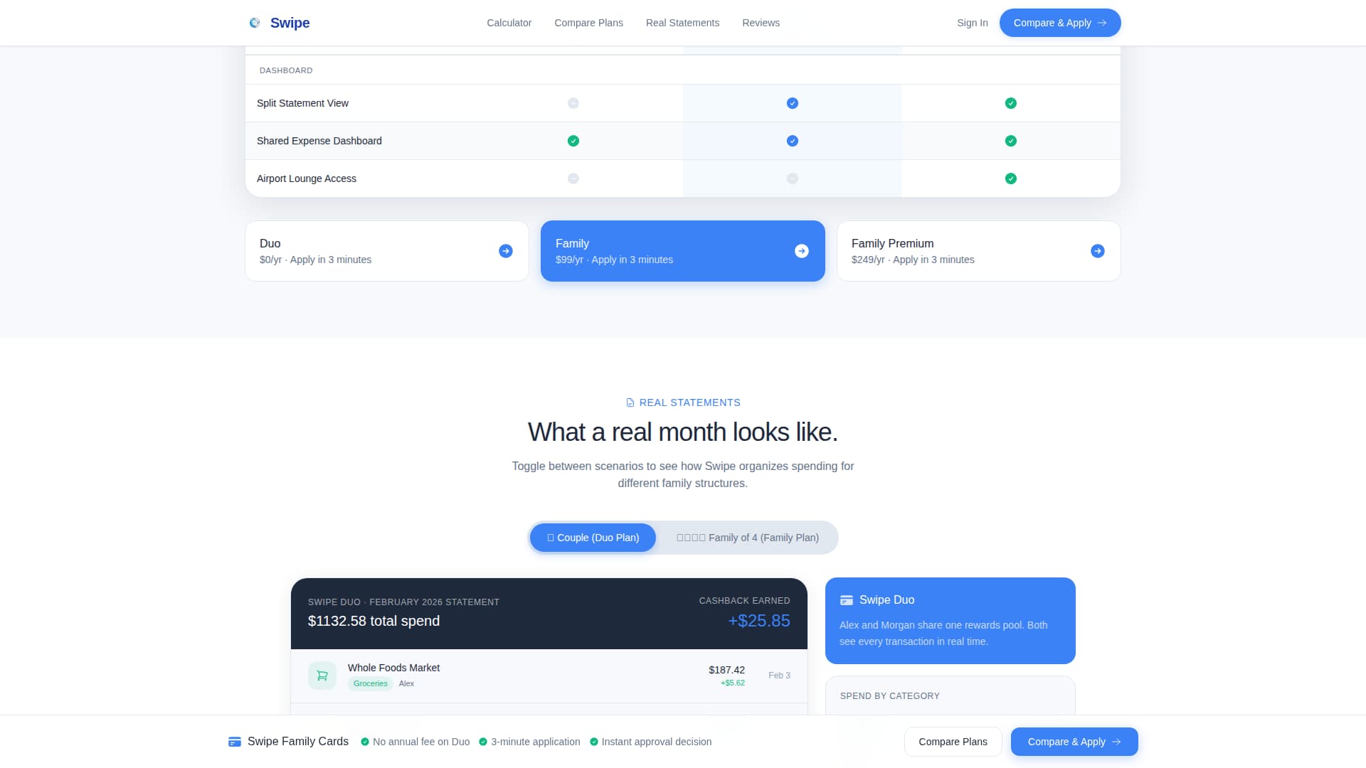 Joint & Family Finance Pricing & Packages Website Template