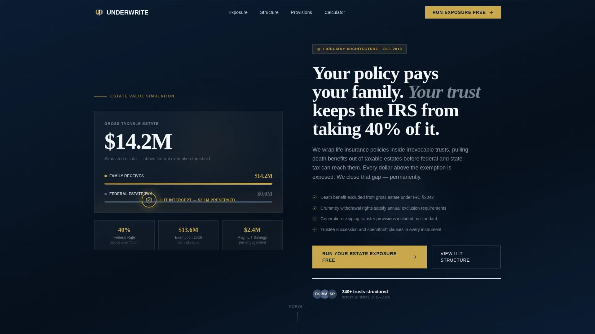 Estate & Succession Planning Cost Estimator Website Template