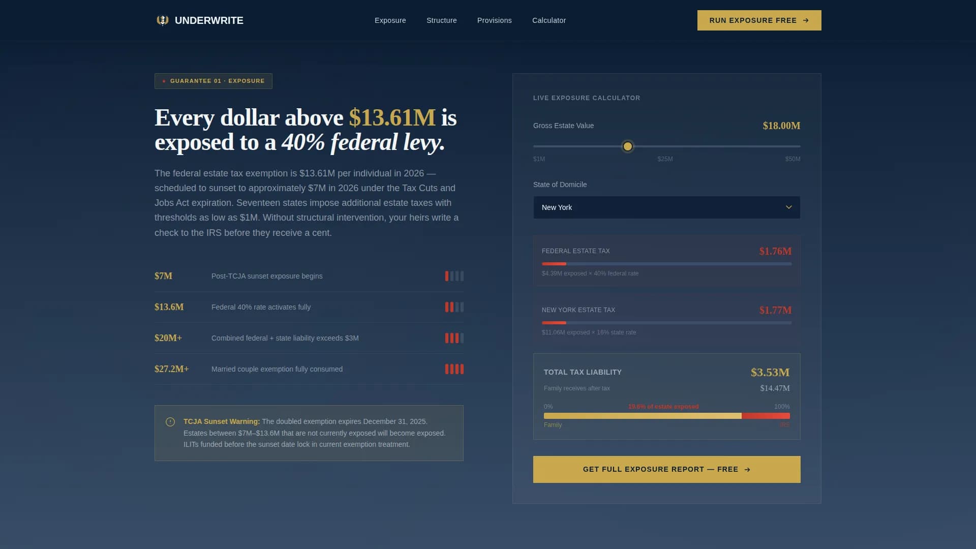 Estate & Succession Planning Cost Estimator Website Template