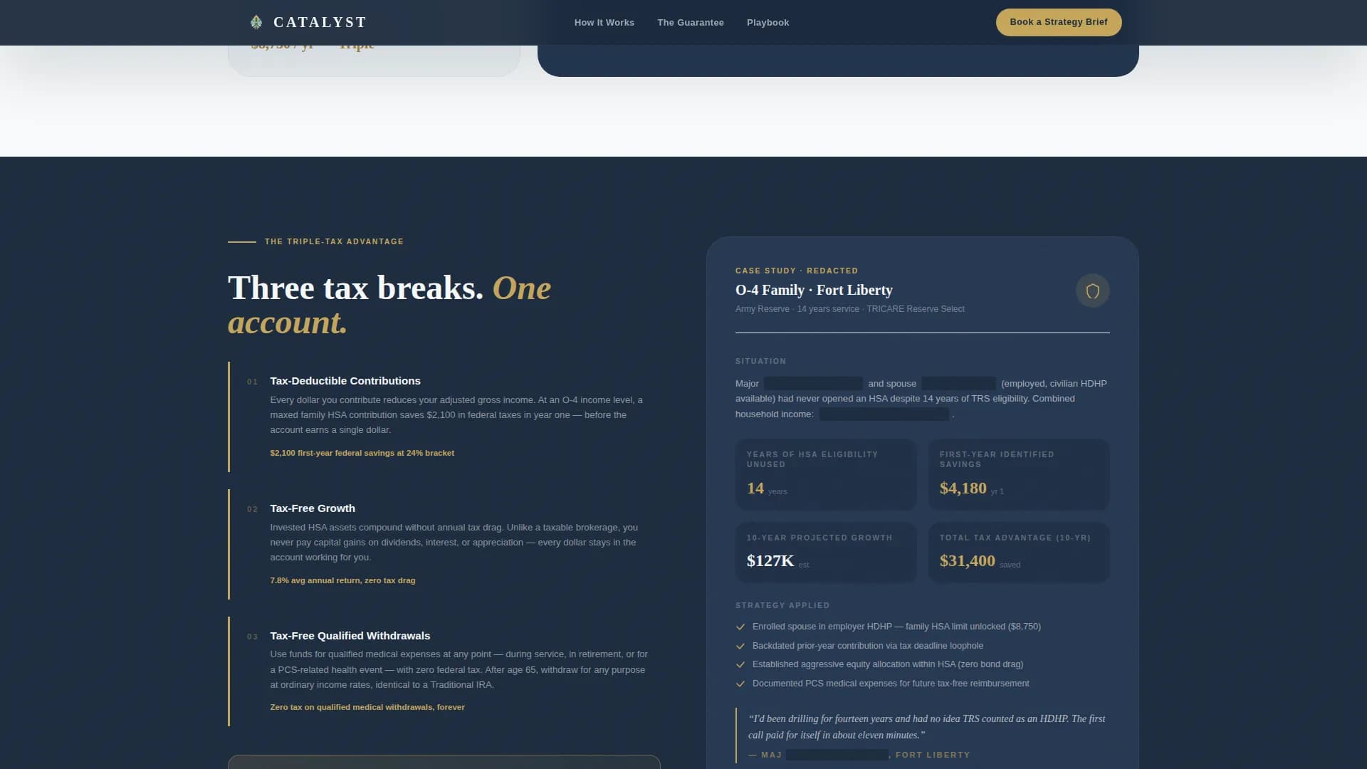 Catalyst - Military HSA Wealth Planning Landing Page Template