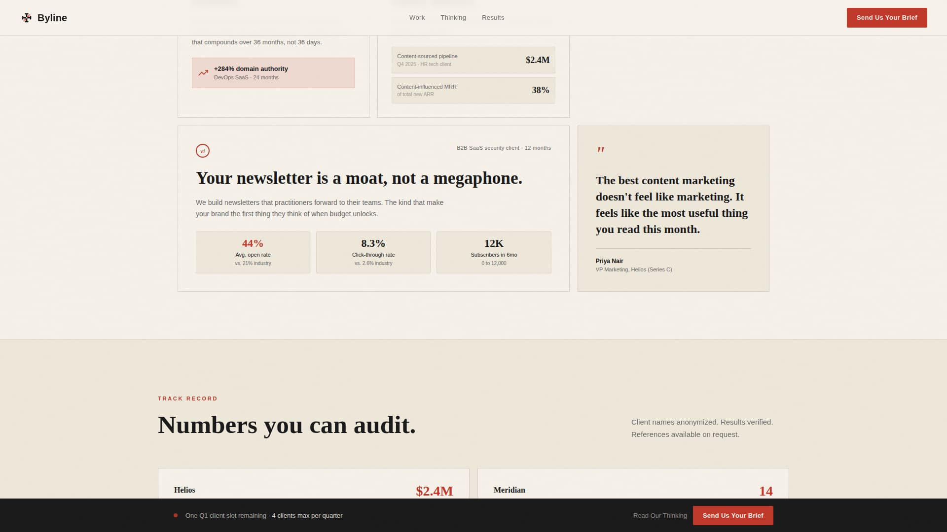 B2B Content Marketing Agency Website Template