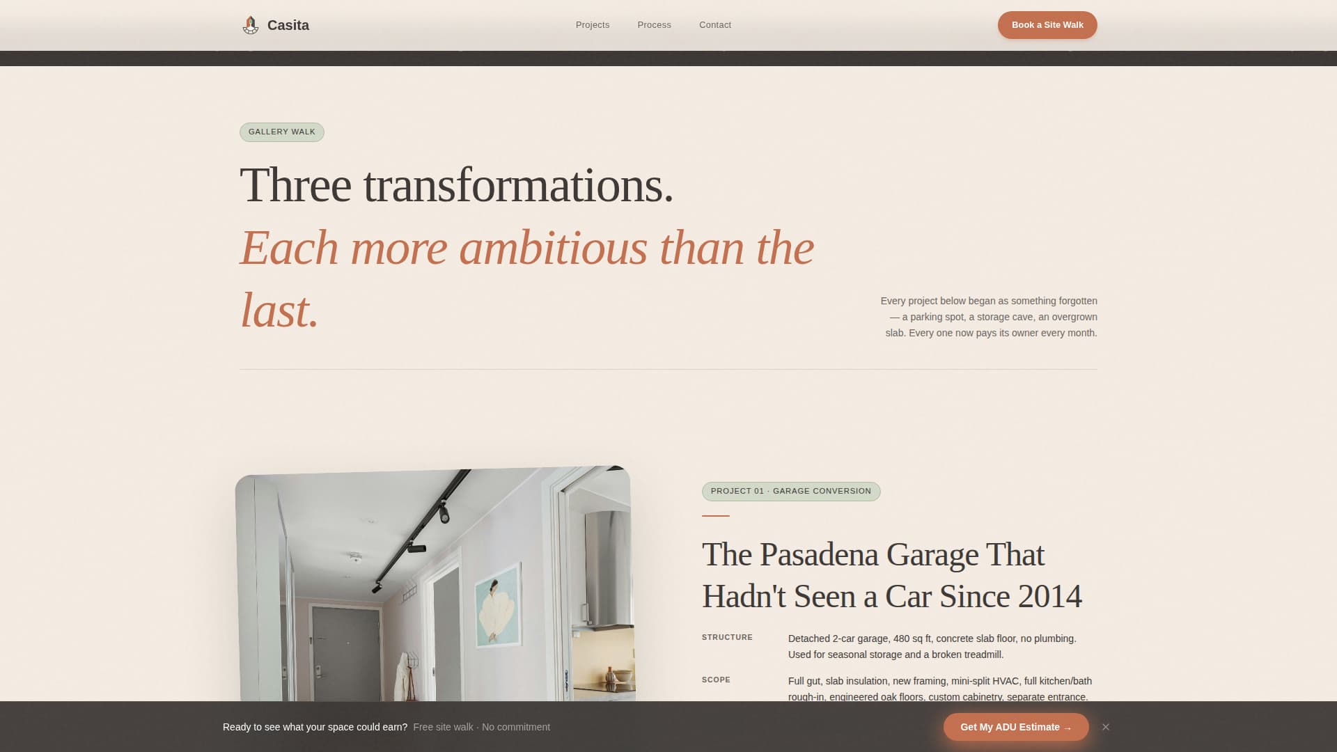 ADU (Accessory Dwelling Unit) Real Estate Cost Calculator Website Template