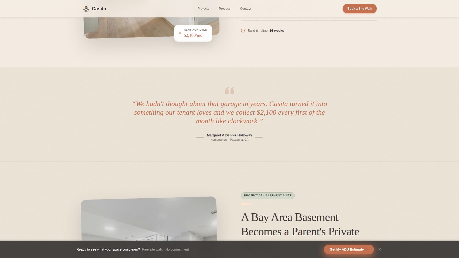 ADU (Accessory Dwelling Unit) Real Estate Cost Calculator Website Template