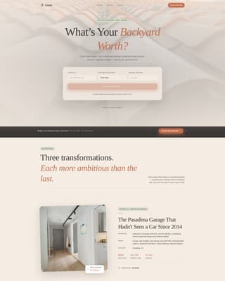 ADU (Accessory Dwelling Unit) Real Estate Cost Calculator Website Template