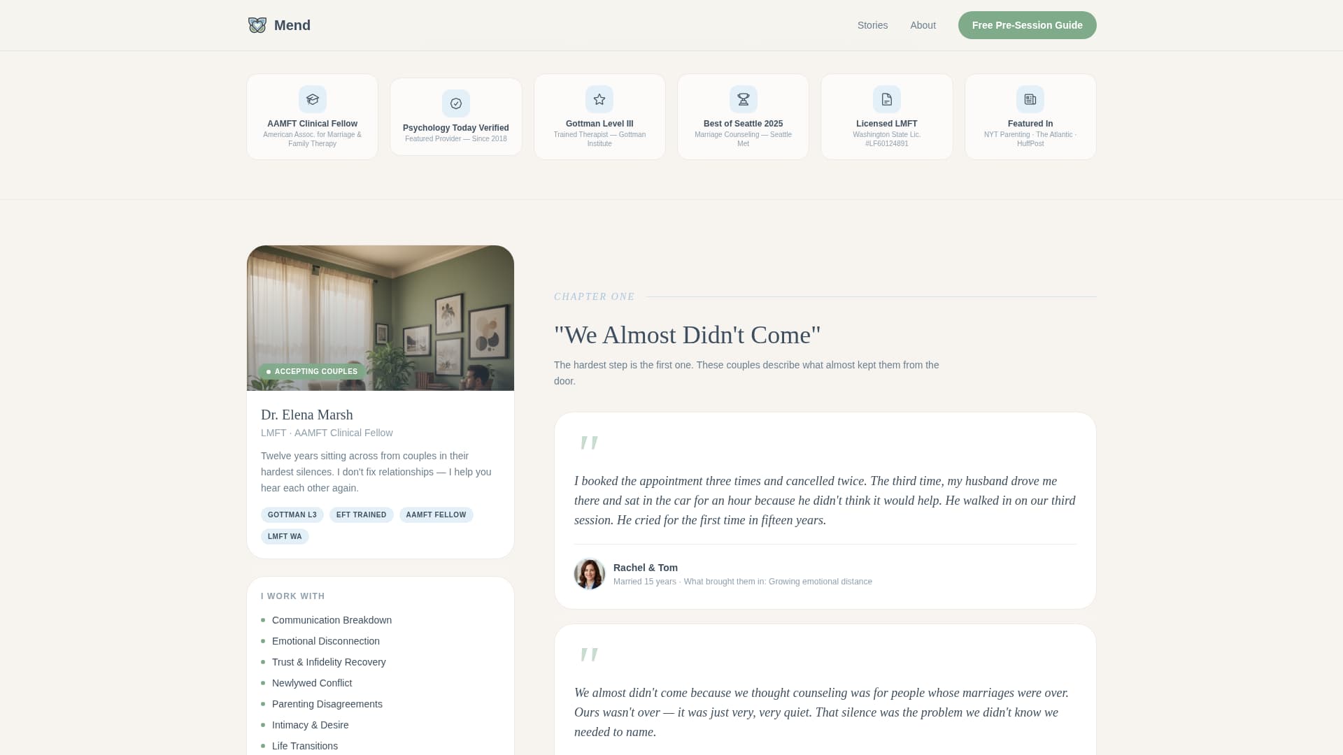 Marriage Counselor Reviews Website Template