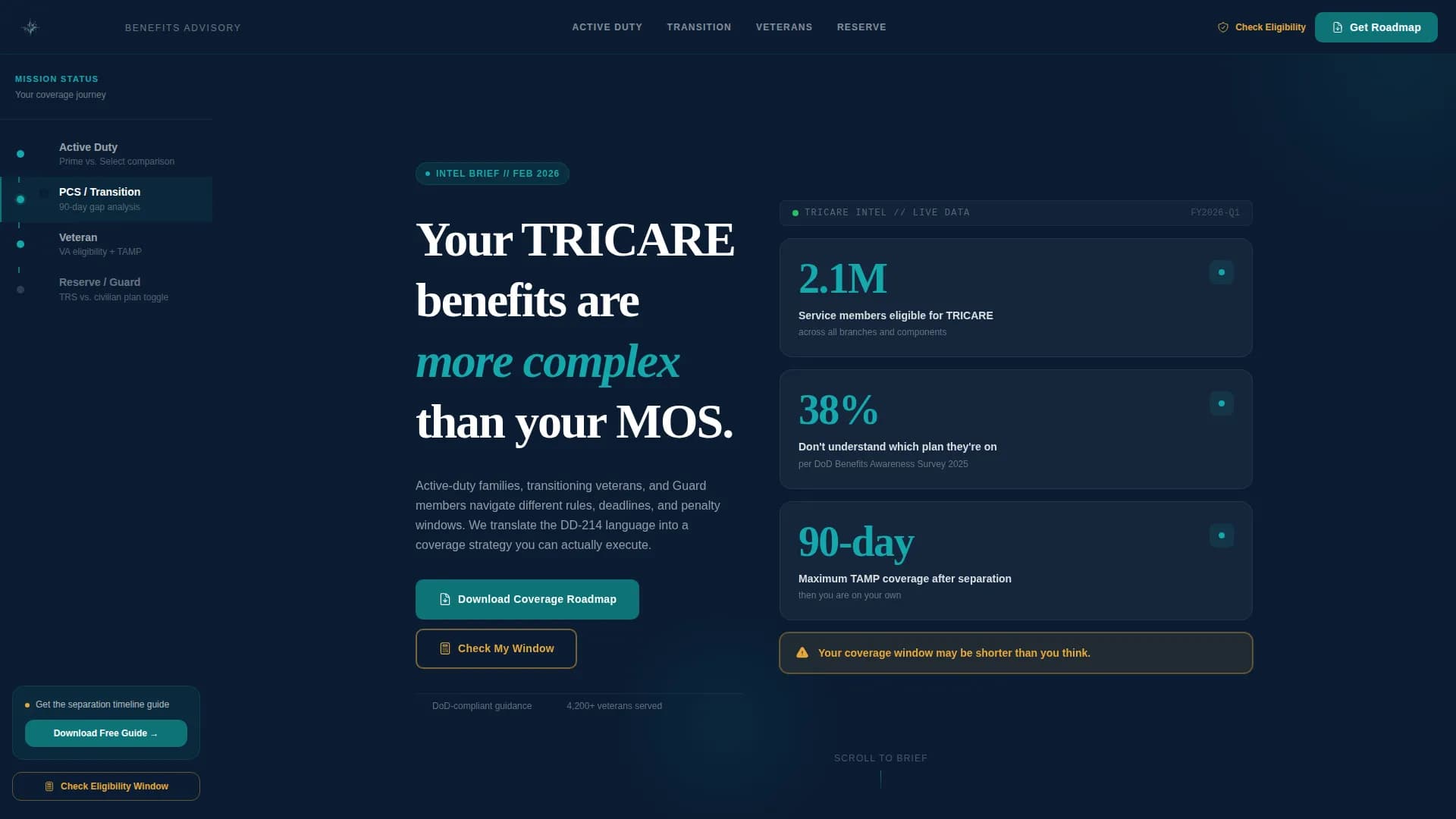 Advanced Military Service Member Insurance Cost Estimator Website Template