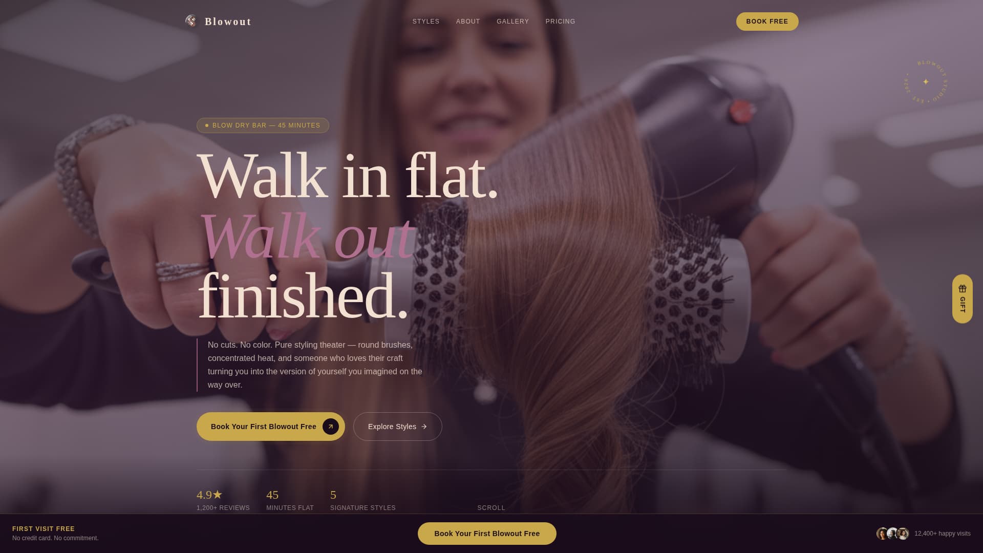 Blowout - Immersive Blowdrybar Landing Page Template