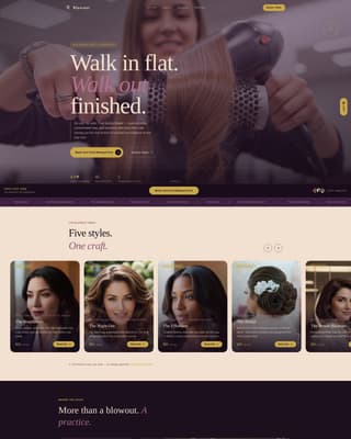 Blowout - Immersive Blowdrybar Landing Page Template