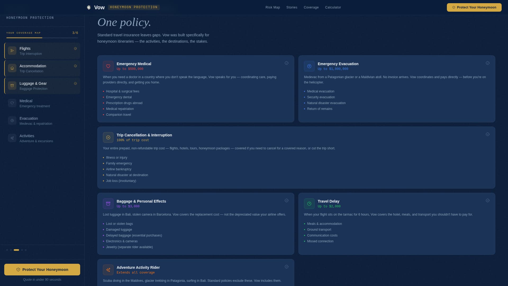 Vow - Trusted Honeymooninsurance Landing Page Template
