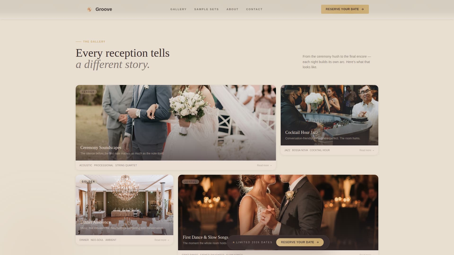Wedding Event Booking Website Template