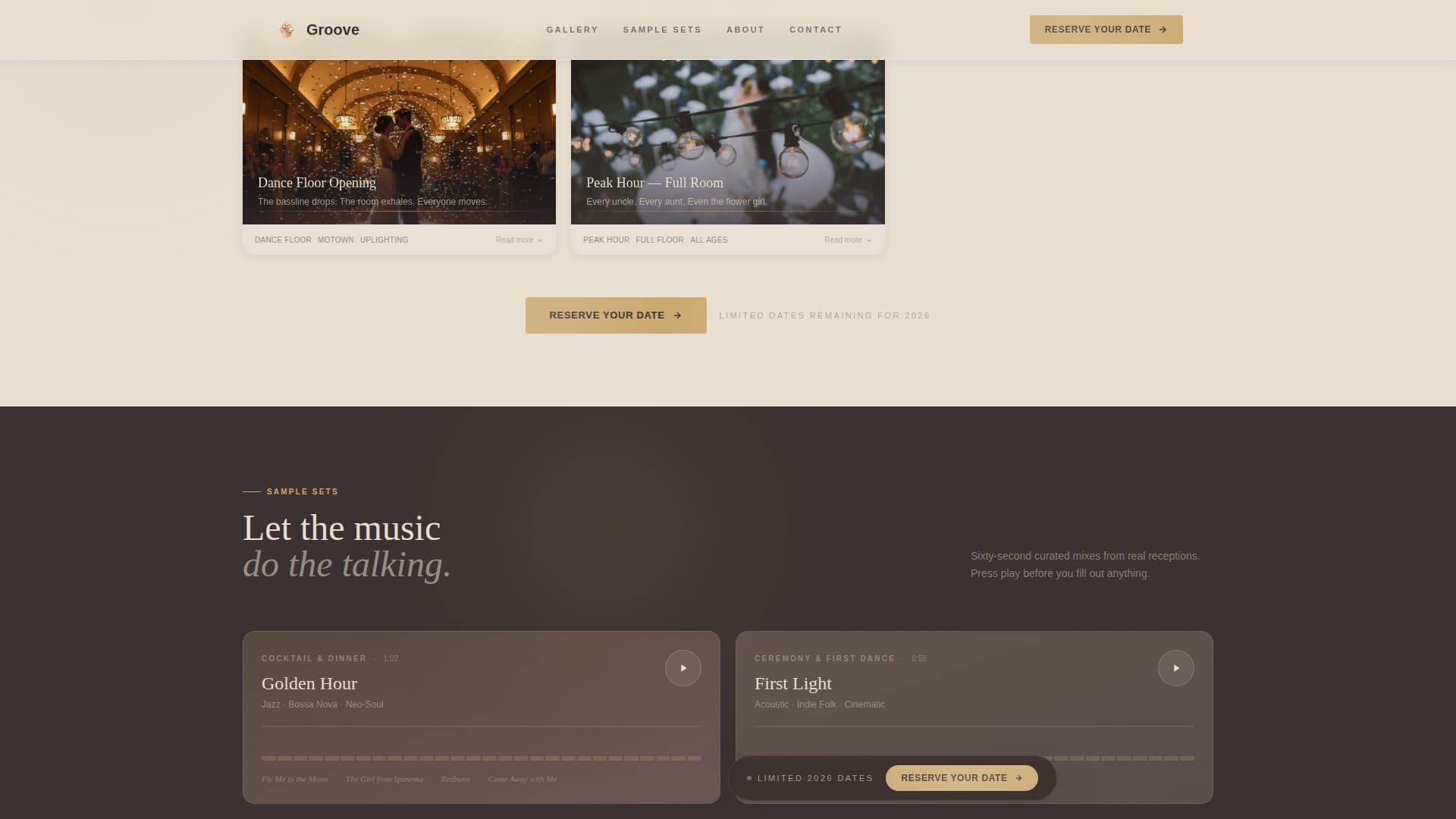 Wedding Event Booking Website Template