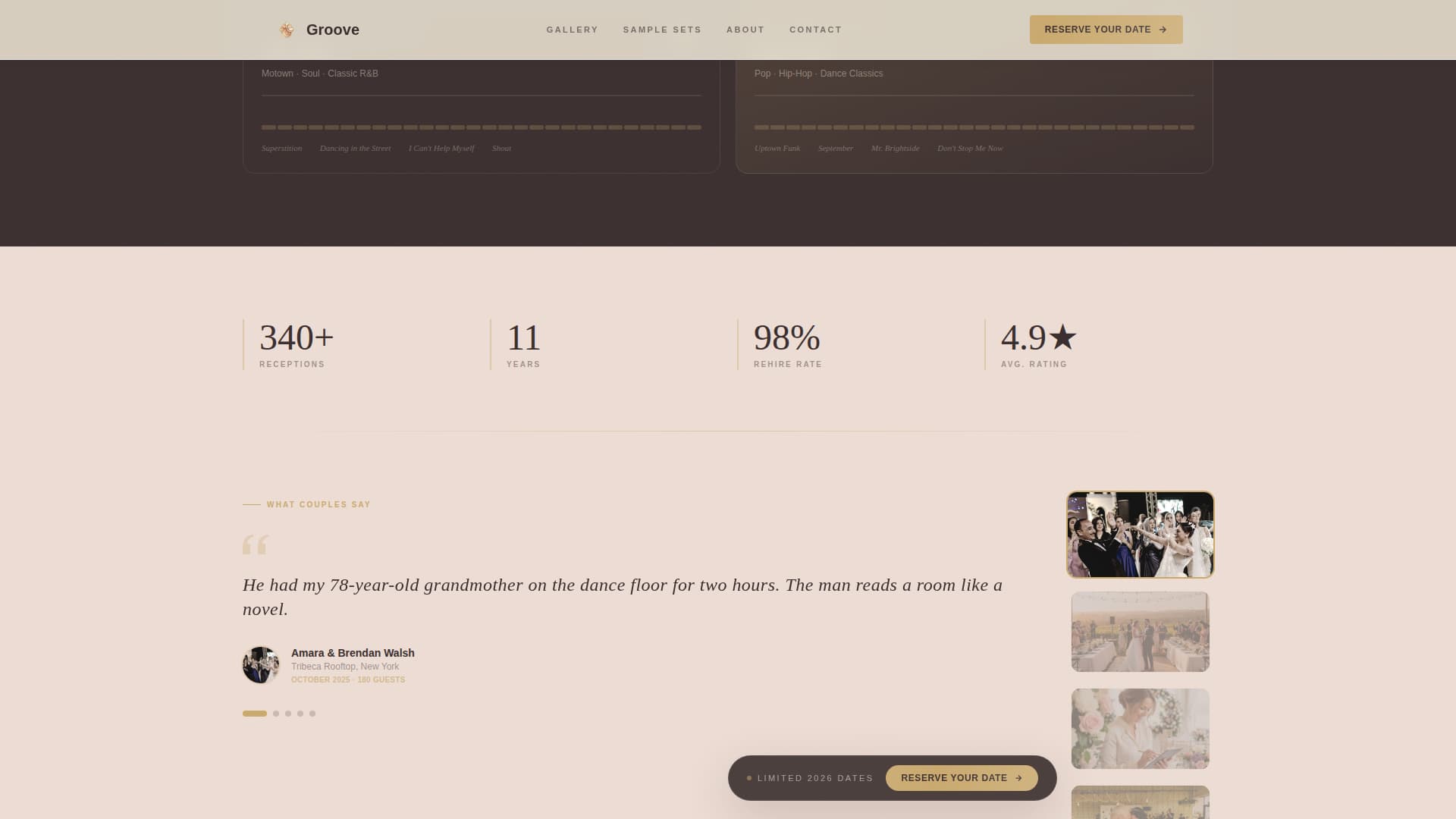 Wedding Event Booking Website Template