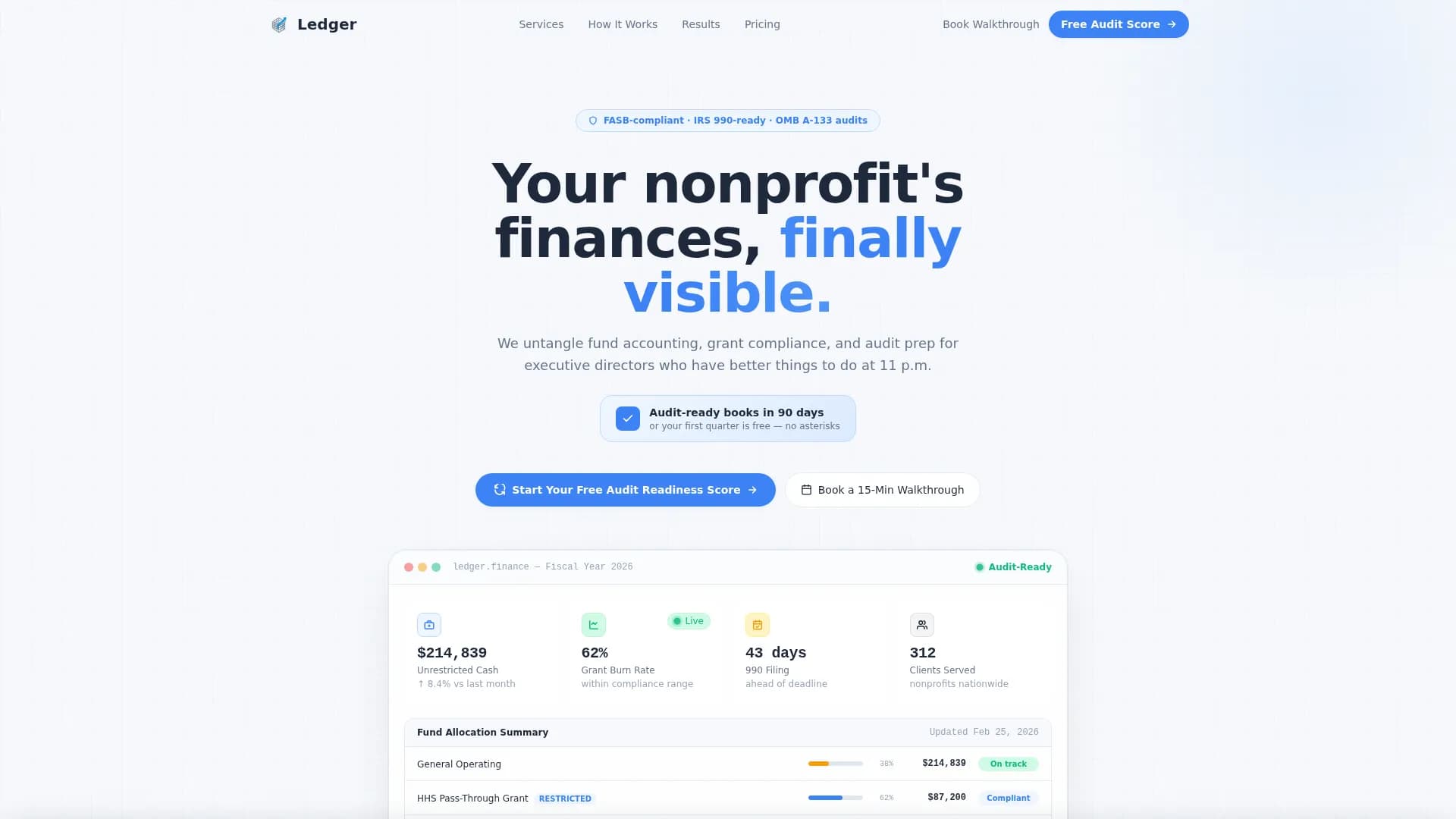 Nonprofit Accounting & Audit-Ready Books Website Template
