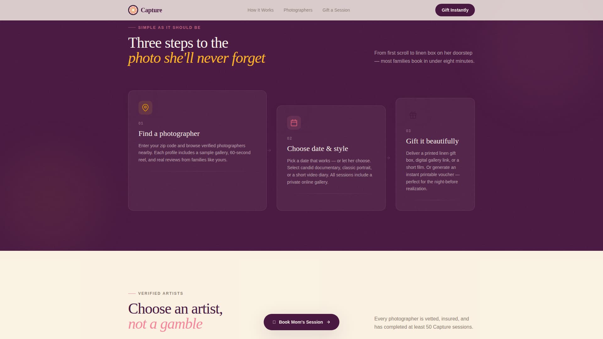Mother's Day Business Booking Website Template