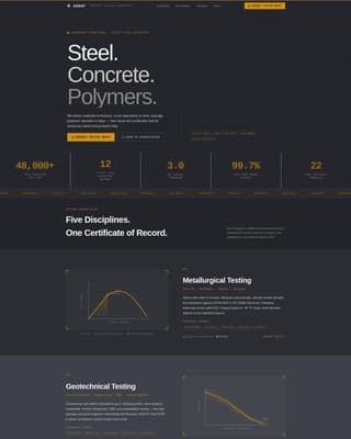 Quality & Testing Lab Professional Website Template