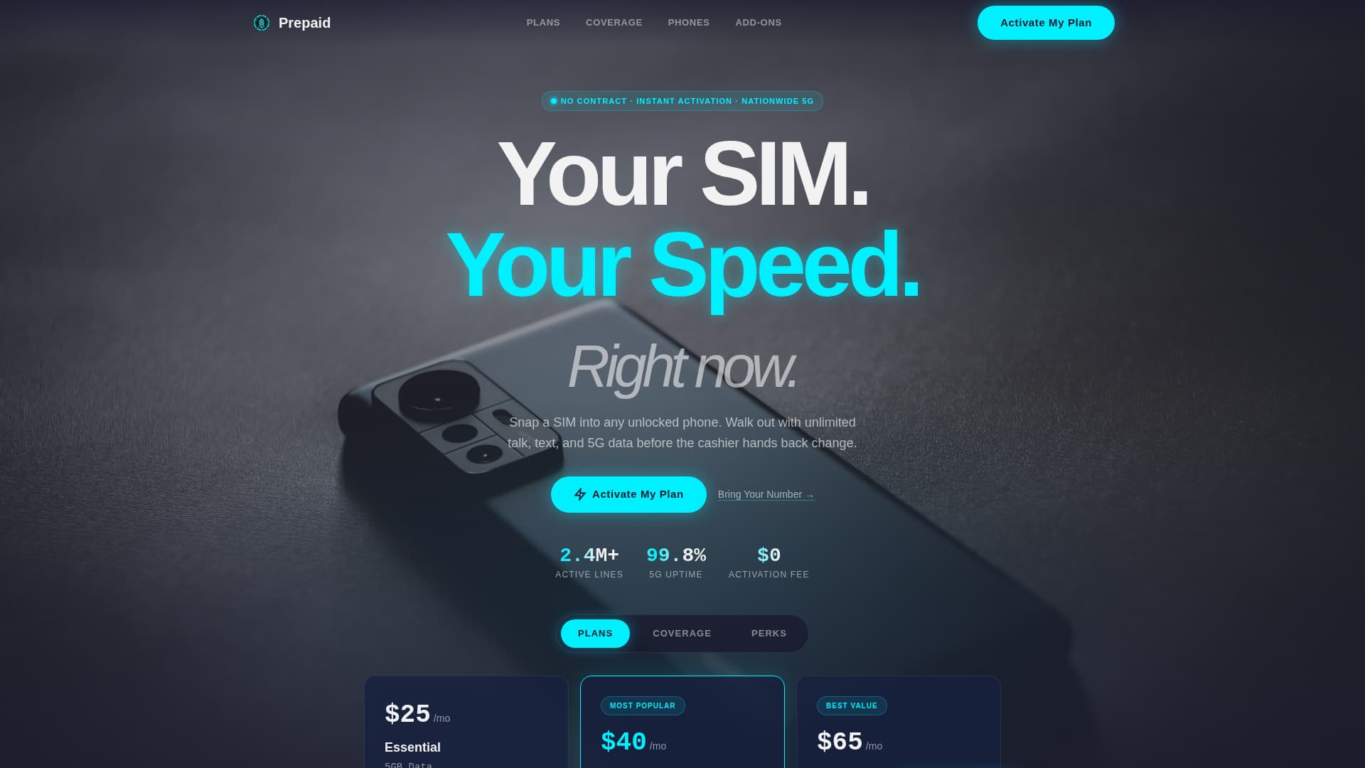 Mobile & Network Operator Cost Calculator Website Template