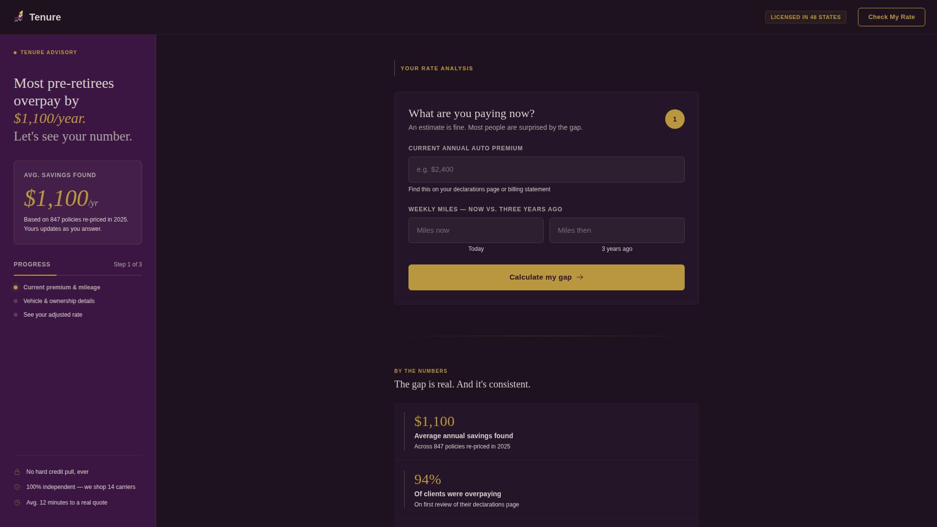 Tenure - Executive Preretiree Landing Page Template